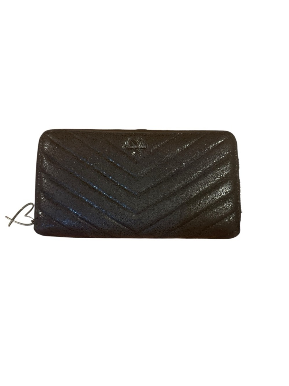 Victoria’s Secret Chevron Quilted Zip-Around Wallet in Black